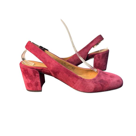 Vionic Women's Burgundy Pink Suede Heels Slingback 7.5 - Picture 6 of 9